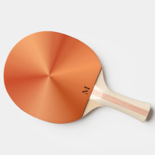 Raquete De Ping Pong Monograma de Textura Laranja Metálica brilhante