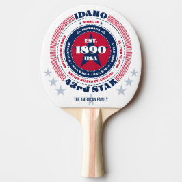 Raquete De Ping Pong Monograma de Tipografia Circular do Orgulho Idaho