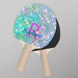 Raquete De Ping Pong Monograma de turquesa de monograma de monograma ir