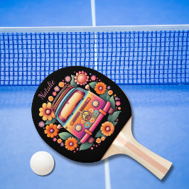 Raquete De Ping Pong Monograma do barramento frontal dos anos 60
