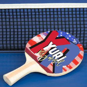 Raquete De Ping Pong Monograma do jogador de Tênis americano