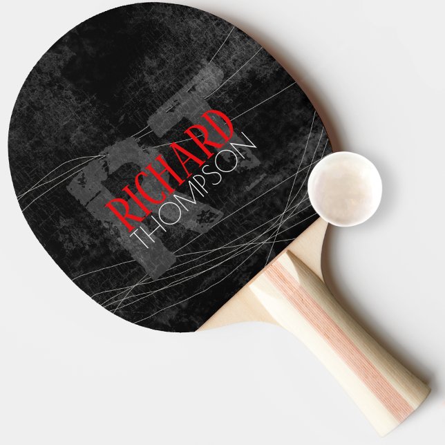 Raquete De Ping Pong Monograma do jogador legal (nome + iniciais) a pre (Criador carregado)