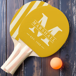 Raquete De Ping Pong Monograma e Faixa com Sobreposição de Nome Girasso