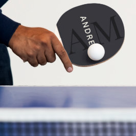 Raquete De Ping Pong Monograma e Nome Azul na moda