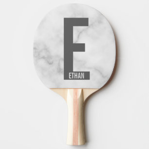 Raquete De Ping Pong Monograma e Nome de Negrito Personalizado Moderno