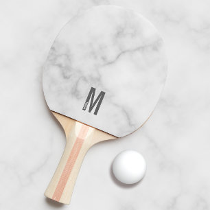 Raquete De Ping Pong Monograma e Nome de Negrito Personalizado Moderno