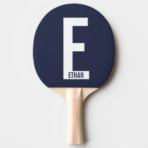 Raquete De Ping Pong Monograma e Nome de Negrito Personalizado Moderno