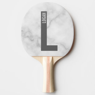 Raquete De Ping Pong Monograma e Nome de Negrito Personalizado Moderno