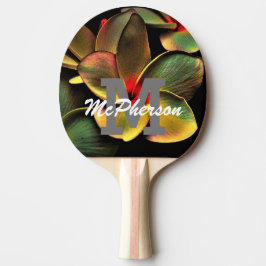 Raquete De Ping Pong Monograma e nome do Flor Blossom