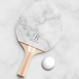 Raquete De Ping Pong Monograma e Nome do Script Personalizado Clássico