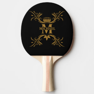 Raquete De Ping Pong Monograma e Nome Personalizados da Vintage