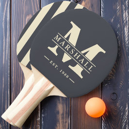 Raquete De Ping Pong Monograma e Nome Sobreposta Faixa Mediterrâneo Cin