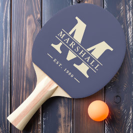Raquete De Ping Pong Monograma e Nome Sobreposto Brisa Lavanda