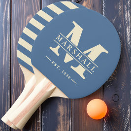 Raquete De Ping Pong Monograma e Nome Sobreposto Polo Capri Azul