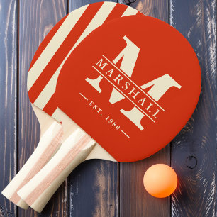 Raquete De Ping Pong Monograma e Nome Sobreposto Polo Listras Blood Ora