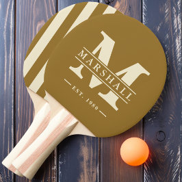 Raquete De Ping Pong Monograma e Nome Sobreposto Polo Listras Warm Dese
