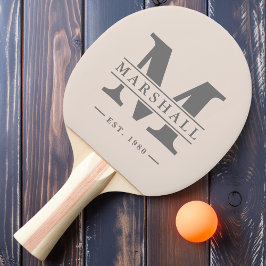 Raquete De Ping Pong Monograma e Nome Sobreposto Sandcastle Rosa