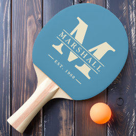 Raquete De Ping Pong Monograma e Nome Sobreposto Splash Aqua