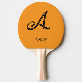 Raquete De Ping Pong Monograma Elegante Personalizado Inicial