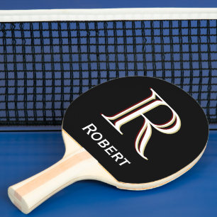 Raquete De Ping Pong Monograma em três camadas personalizado com nome