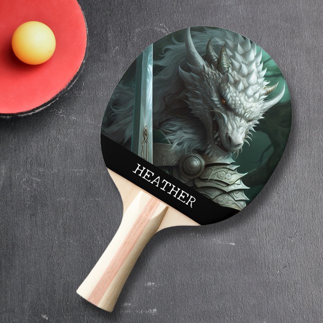 Raquete De Ping Pong Monograma Fantasia do Guerreiro Dragão (Criador carregado)