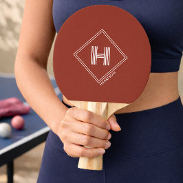 Raquete de Ping Pong | Monograma Geométrico Elegan