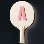 Raquete De Ping Pong Monograma Inicial da Tipografia Retro Cor-de-Rosa<br><div class="desc">Sirva-se de alguma diversão com este pá de pingue-pongue arrojado e vibrante com um design de tipografia cor-de-rosa e laranja retrorreflectora. O monograma de na moda dá a ele um toque personalizado, fazer uma peça de destaque para noites de jogos ou competições amigáveis. A combinação da paleta de cores lúdica...</div>