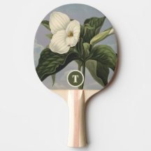 Monograma Inicial de Trillium Botânico Branco Vint