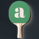 Raquete De Ping Pong Monograma inicial do retrorreflector verde de Verã<br><div class="desc">Patilha de pino inicial para retrorreflectores verdes de Verão simples Monograma</div>
