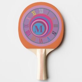 Raquete De Ping Pong Monograma inicial, giro bonito giro, arte fofa