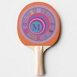 Raquete De Ping Pong Monograma inicial, giro bonito giro, arte fofa
