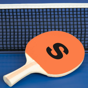 Raquete De Ping Pong Monograma Inicial Queimado Laranja