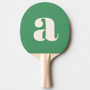 Raquete De Ping Pong Monograma Inicial Simples Verde de Verão em Negrit