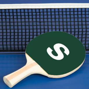 Raquete De Ping Pong Monograma inicial verde escuro