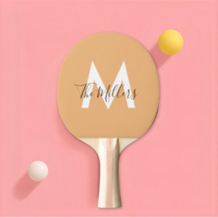 Raquete De Ping Pong Monograma laranja moderno minimalista neutro