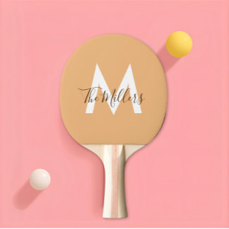 Raquete De Ping Pong Monograma laranja moderno minimalista neutro