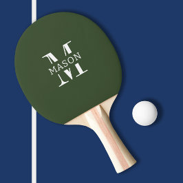 Raquete De Ping Pong Monograma minimalista personalizado
