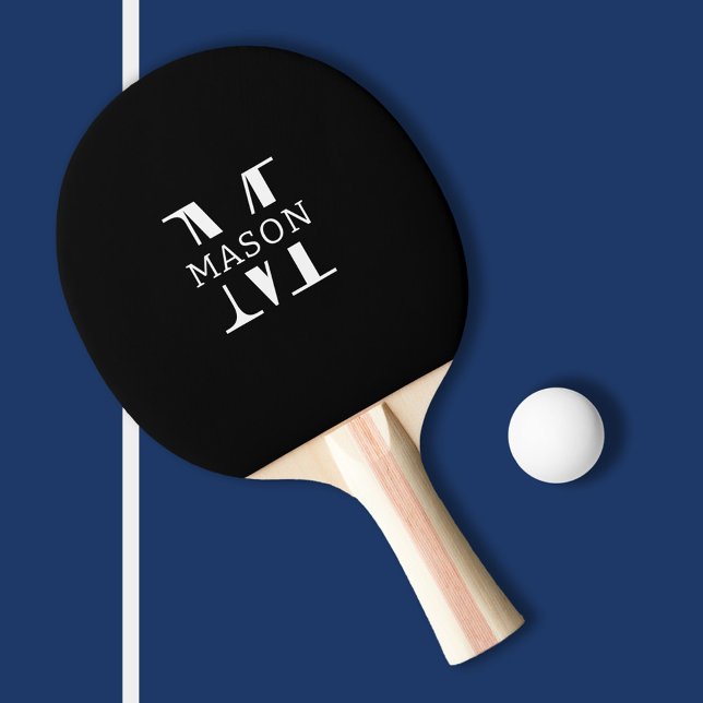 Raquete De Ping Pong Monograma minimalista personalizado (Criador carregado)