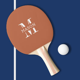 Raquete De Ping Pong Monograma minimalista personalizado