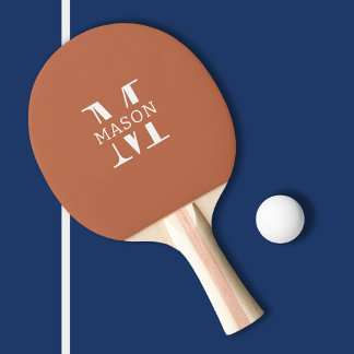 Raquete De Ping Pong Monograma minimalista personalizado