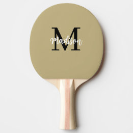 Raquete De Ping Pong Monograma Moderno com Areia Preta