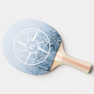 Raquete De Ping Pong Monograma monograma de emblem em estrela de compas