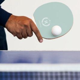 Raquete De Ping Pong Monograma Ovo de Pato Verde Estiloso Moderno Minim