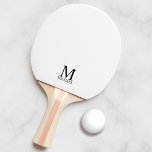 Raquete De Ping Pong Monograma Personalizado Clássico e Nome<br><div class="desc">Monograma personalizado e Dif de nome apresentam monograma personalizado e nome no estilo de fonte de serif clássica em preto no fundo branco. Perfeito como presente de feriado,  presente de dia de os pais para pai e presente para qualquer ocasião especial.</div>