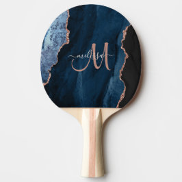 Raquete De Ping Pong Monograma Personalizado de Agitação Lítida Dourada