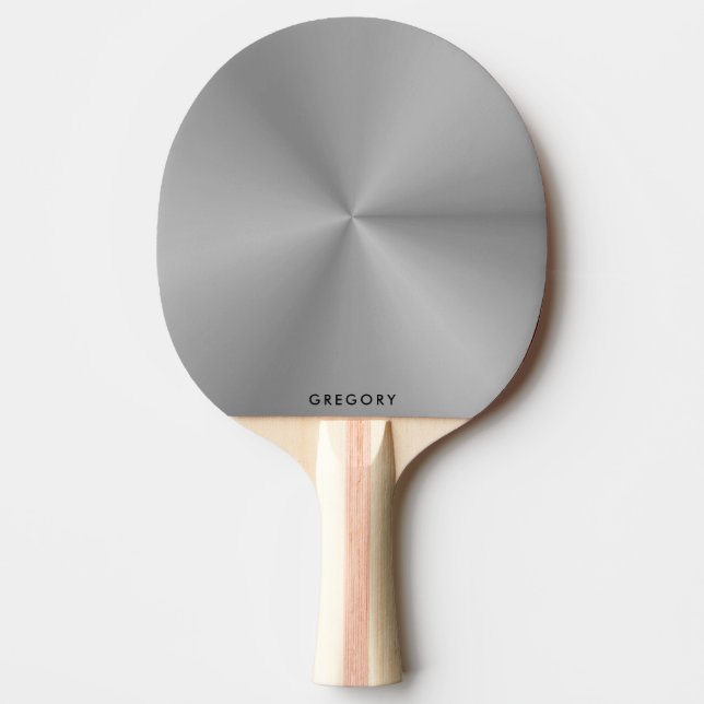 Raquete De Ping Pong Monograma personalizado de textura de cinzas metál (Frente)