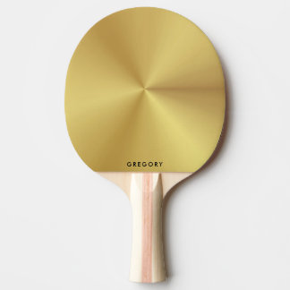 Raquete De Ping Pong Monograma personalizado de textura de ouro metálic