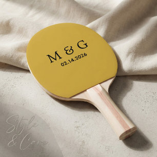 Raquete De Ping Pong Monograma Personalizado e Data Personalizada M Dou