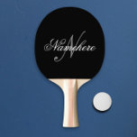 Raquete De Ping Pong Monograma Personalizado Único de Nomes Preto e Bra<br><div class="desc">Design de Monograma Personalizado de Nome Preto e Branco Único para qualquer pessoa.</div>