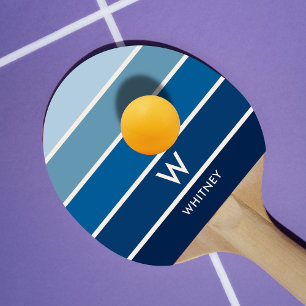 Raquete De Ping Pong Monograma Pessoal de Faixa de Gradação Azul